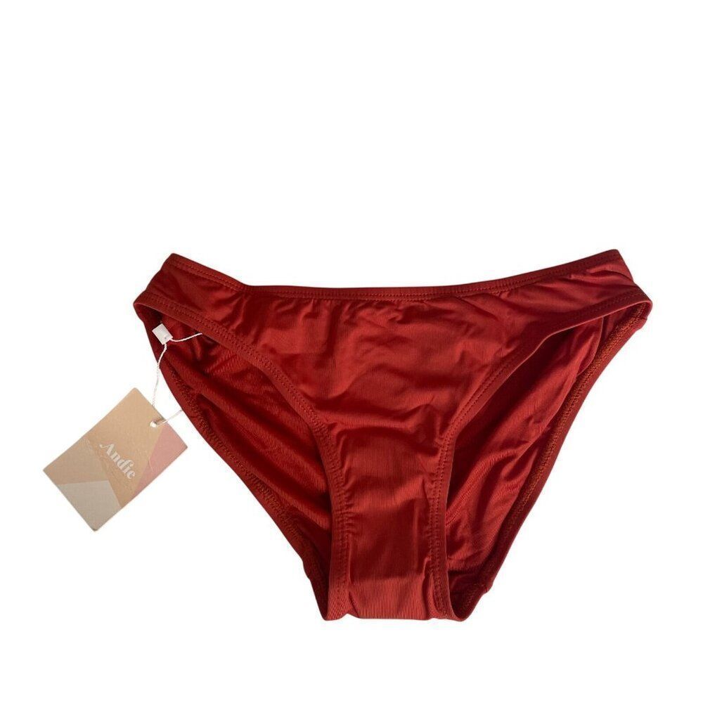 Andie Bikini Bottom Women's XS Red Terra Lined Comfortable Fit Classic‎ Swim